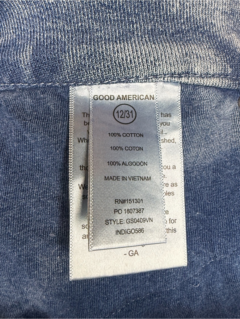 Good American Jeanius Good Skate Sweatpants Indigo 586 - Picture 6 of 9